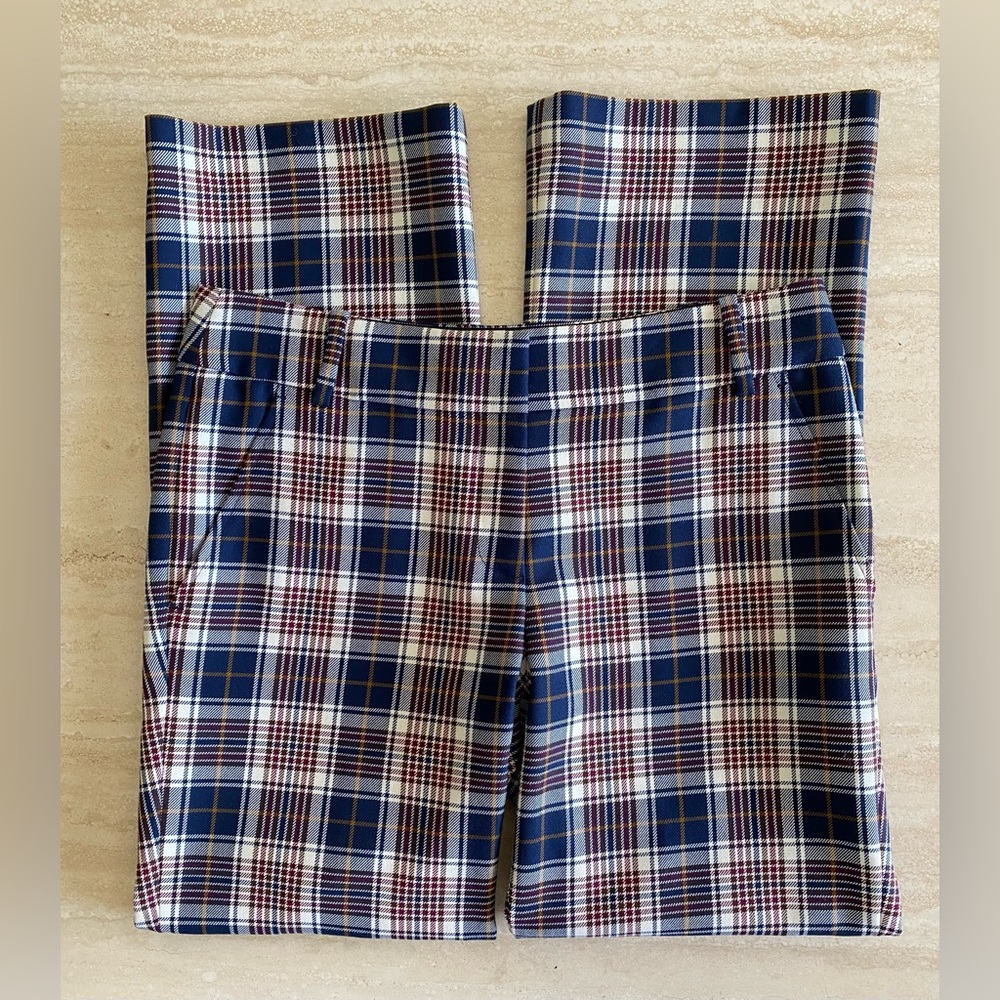 TORY BURCH Garret Straight-Leg Plaid Pants - Size 2 | 27” Inseam